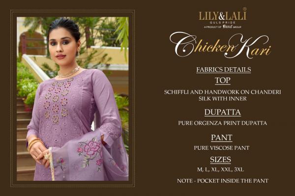 Lily And lali Chikenkari Festival Wear Kurti Pant With Dupatta Collection